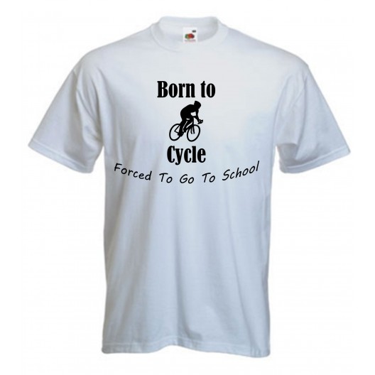 Born To Cycle Forced To Go To School Kids T-Shirt
