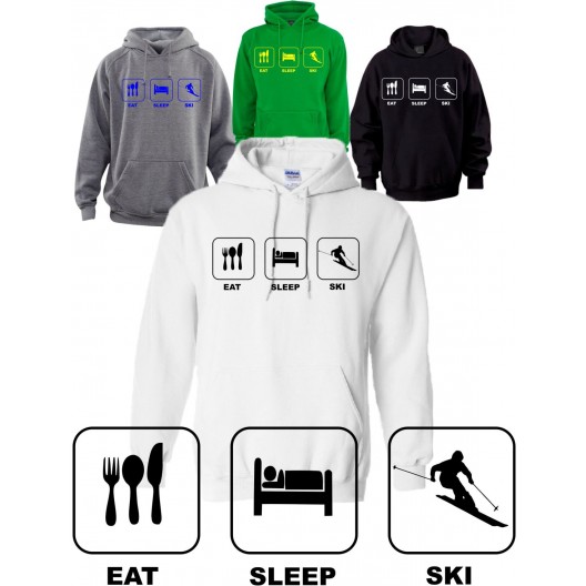 Eat Sleep Ski Hoodie