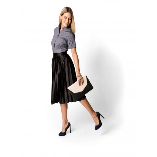Ladies Pinpoint Oxford Half Sleeve Shirt
