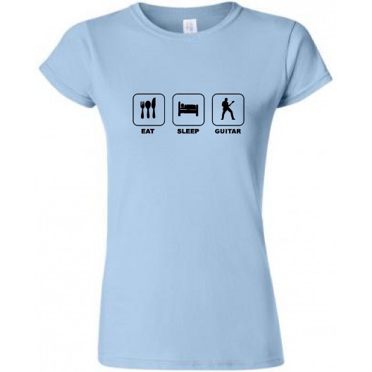 Eat Sleep Guitar Fitted Ladies Tshirt