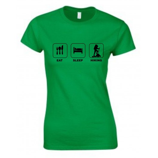 Eat Sleep Hiking Fitted Ladies T-Shirt