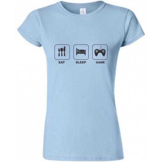 Eat Sleep Game Fitted Ladies Tshirt