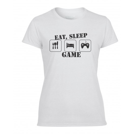Eat Sleep Game 2 Fitted Ladies Tshirt