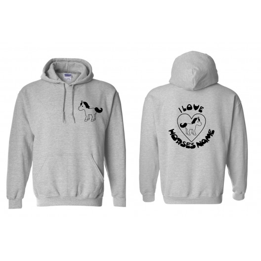 Horse Personalised Kids Hoodie - I love