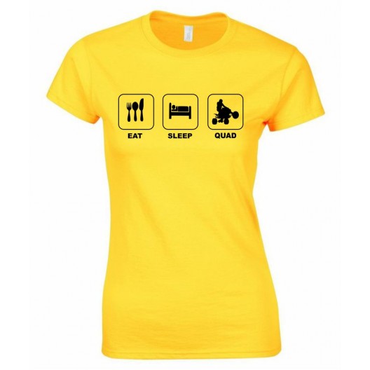 Eat Sleep Quad Bike Fitted Ladies Tshirt